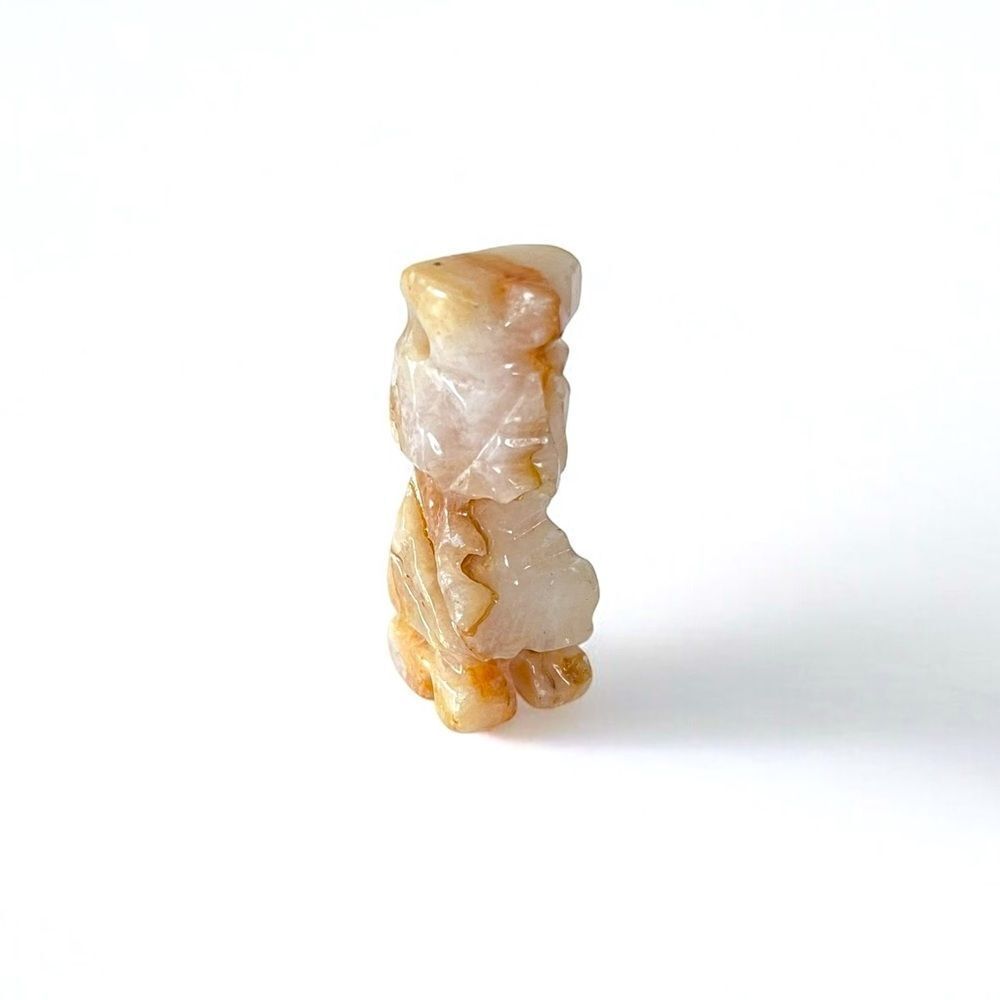 Carved Marble Onyx Tiki Figurine Pendant